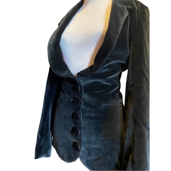 Lac et Mel By Gregor Clemens Designer Smoking Jacket Black Velvet Gothic - Picture 5 of 16